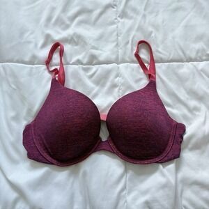 Victorias Secret Padded Perfect Coverage Bra Pink Purple Womens 34 Coquette